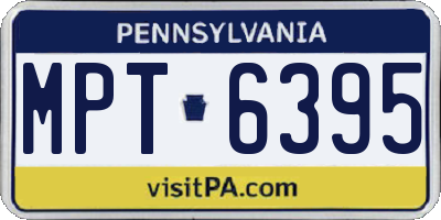 PA license plate MPT6395