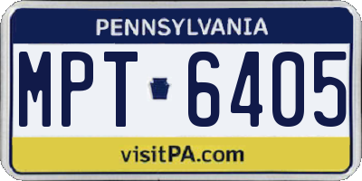 PA license plate MPT6405