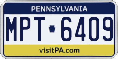 PA license plate MPT6409