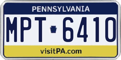 PA license plate MPT6410