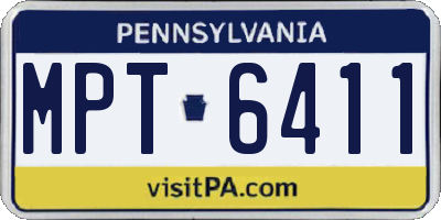 PA license plate MPT6411