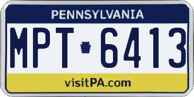 PA license plate MPT6413