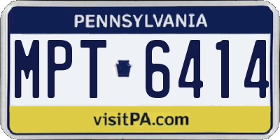 PA license plate MPT6414