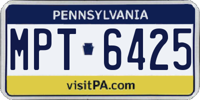 PA license plate MPT6425