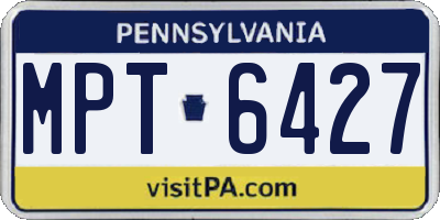PA license plate MPT6427