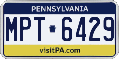 PA license plate MPT6429