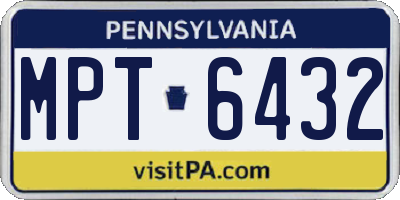 PA license plate MPT6432