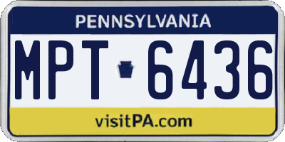 PA license plate MPT6436