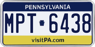 PA license plate MPT6438