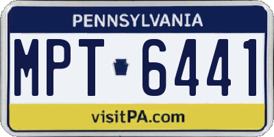 PA license plate MPT6441