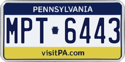 PA license plate MPT6443