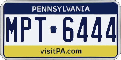 PA license plate MPT6444