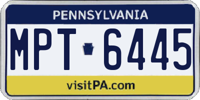 PA license plate MPT6445