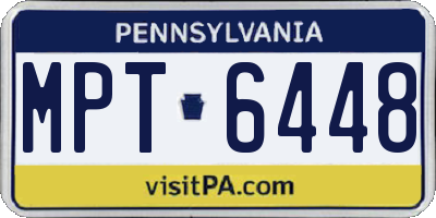 PA license plate MPT6448
