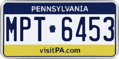 PA license plate MPT6453
