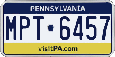 PA license plate MPT6457