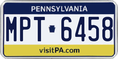 PA license plate MPT6458