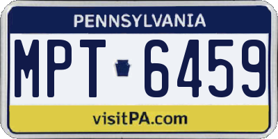 PA license plate MPT6459