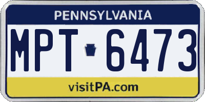 PA license plate MPT6473