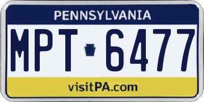 PA license plate MPT6477