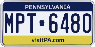 PA license plate MPT6480
