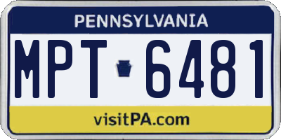 PA license plate MPT6481