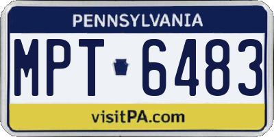 PA license plate MPT6483