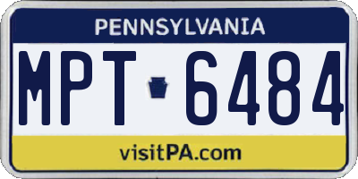 PA license plate MPT6484