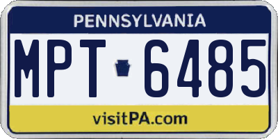 PA license plate MPT6485