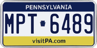PA license plate MPT6489