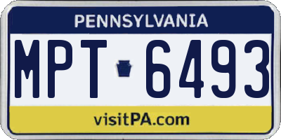 PA license plate MPT6493