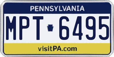 PA license plate MPT6495