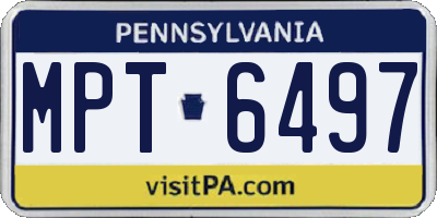 PA license plate MPT6497