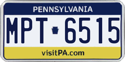 PA license plate MPT6515