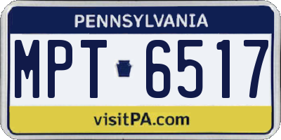 PA license plate MPT6517
