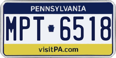 PA license plate MPT6518