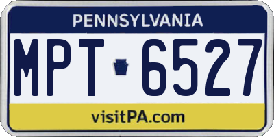 PA license plate MPT6527