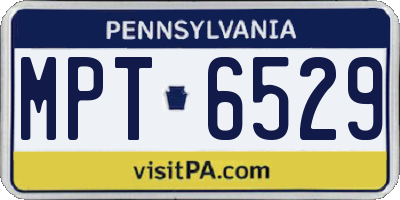 PA license plate MPT6529