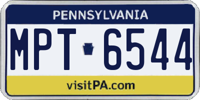 PA license plate MPT6544