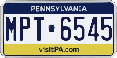 PA license plate MPT6545