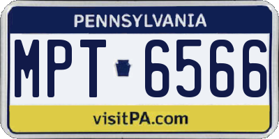 PA license plate MPT6566