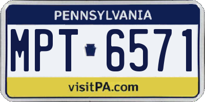 PA license plate MPT6571
