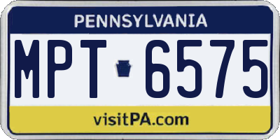 PA license plate MPT6575