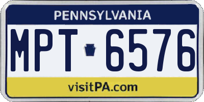 PA license plate MPT6576