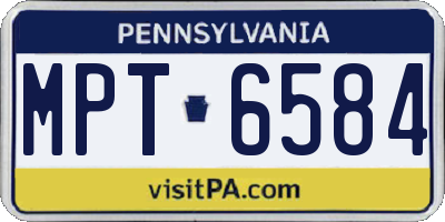 PA license plate MPT6584