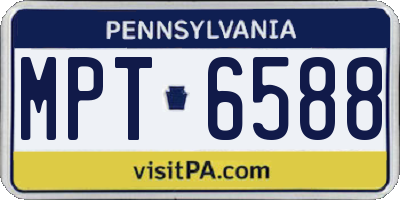 PA license plate MPT6588