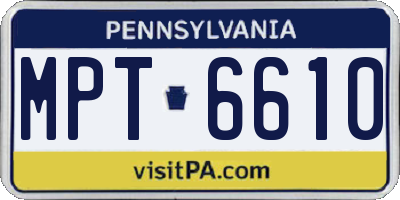PA license plate MPT6610