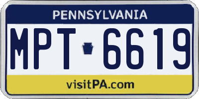 PA license plate MPT6619