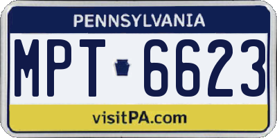 PA license plate MPT6623