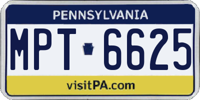 PA license plate MPT6625